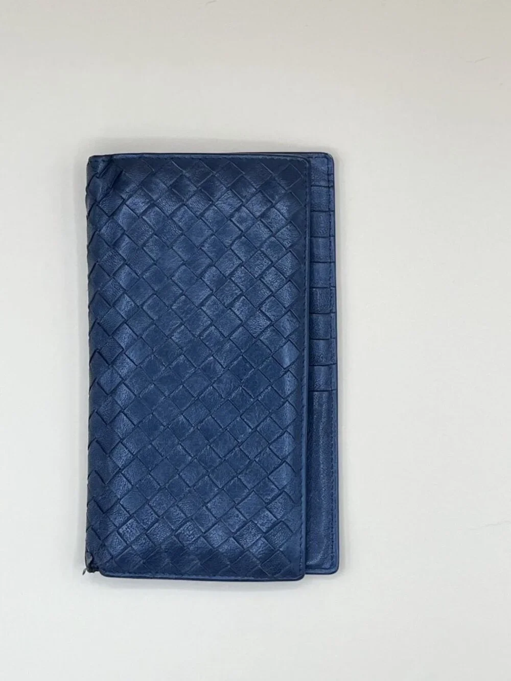 Bottega Veneta Black Intrecciato Woven Leather Long Bifold Wallet Originality